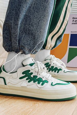 Concert Outfit Colorblock Platform Patch Casual Shoes