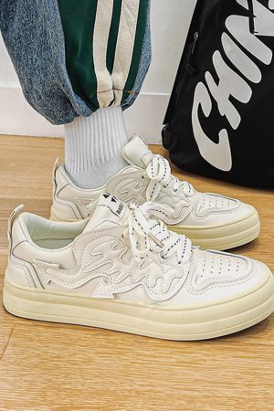 Concert Outfit Colorblock Platform Patch Casual Shoes