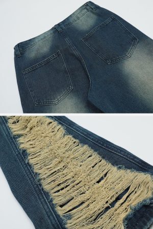 Concert Outfit Colorblock Side Embroidery Jeans