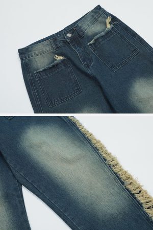 Concert Outfit Colorblock Side Embroidery Jeans