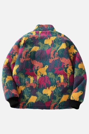 Concert Outfit Colorful Animal Reversible Jacket