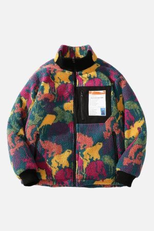 Concert Outfit Colorful Animal Reversible Jacket