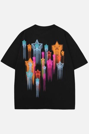 Concert Outfit Colorful Full Of Stars Printed T-Shirt
