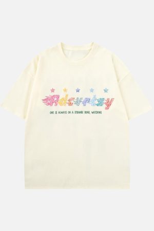 Concert Outfit Colorful Full Of Stars Printed T-Shirt