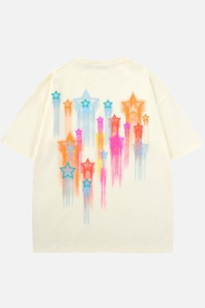 Concert Outfit Colorful Full Of Stars Printed T-Shirt