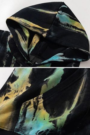 Concert Outfit Colorful Graffiti Hoodie