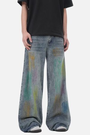 Concert Outfit Colorful Graffiti Jeans