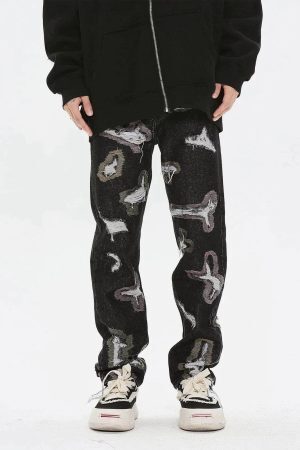 Concert Outfit Colorful Hole Jeans