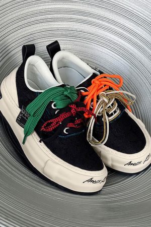 Concert Outfit Colorful Lace-Up Sneakers