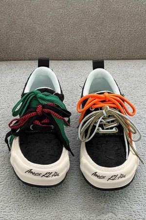 Concert Outfit Colorful Lace-Up Sneakers