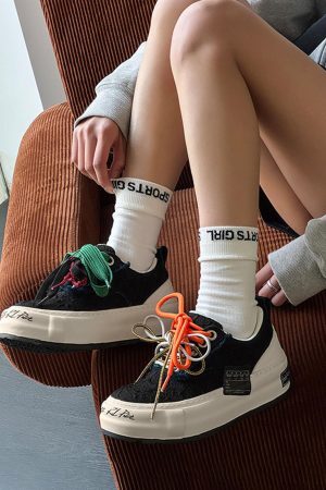 Concert Outfit Colorful Lace-Up Sneakers