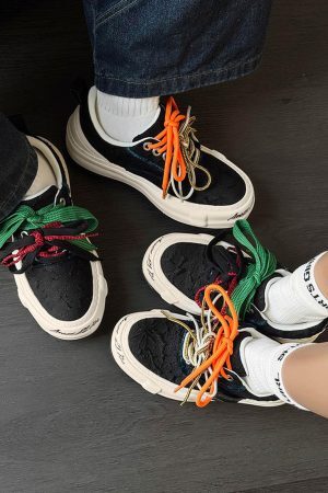Concert Outfit Colorful Lace-Up Sneakers