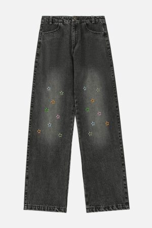 Concert Outfit Colorful Star Loose Jeans