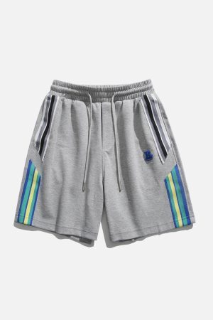 Concert Outfit Colorful Stripe Shorts