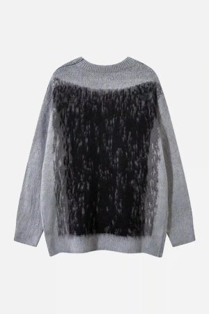 Concert Outfit Contrast Color Cross Sweater