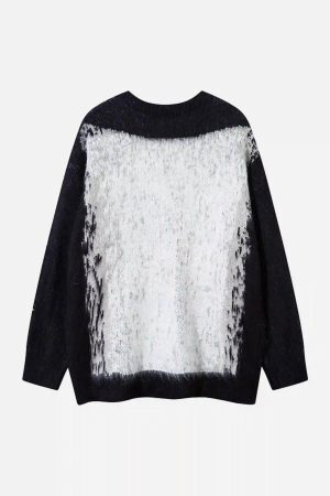 Concert Outfit Contrast Color Cross Sweater