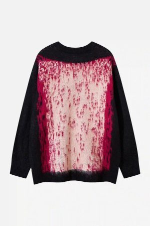 Concert Outfit Contrast Color Cross Sweater