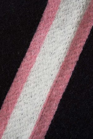 Concert Outfit Contrast Color Jacquard Mock Neck Zipper Sweater