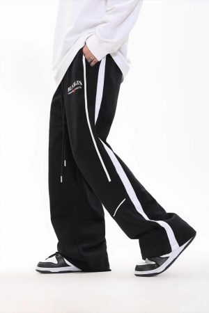 Concert Outfit Contrast Color Loose Sweatpants