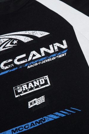 Concert Outfit Contrast Color Motorcycle Print T-Shirt