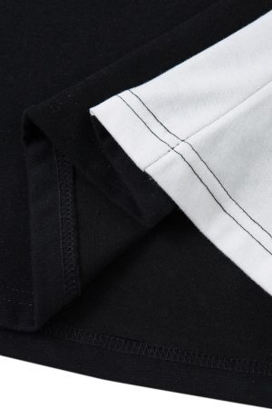 Concert Outfit Contrast Color Motorcycle Print T-Shirt