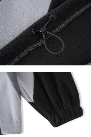 Concert Outfit Contrast Color Panel Embroidery Hoodie