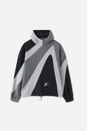 Concert Outfit Contrast Color Panel Embroidery Hoodie