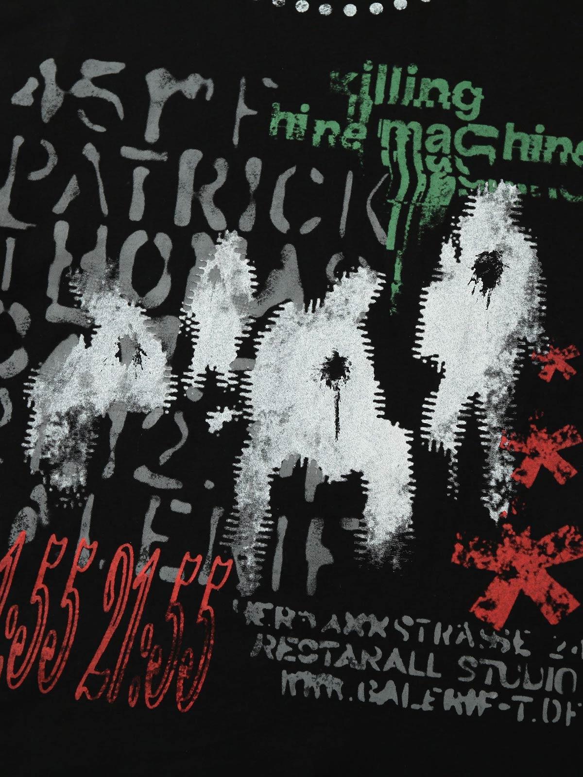 Concert Outfit Contrast Color Patchwork Print T-Shirt Concert Outfit Contrast Color Patchwork Print T-Shirt