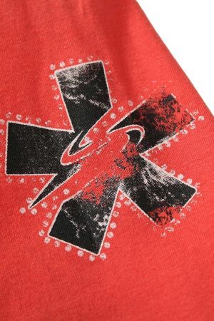 Concert Outfit Contrast Color Patchwork Print T-Shirt