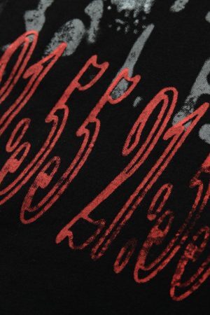 Concert Outfit Contrast Color Patchwork Print T-Shirt