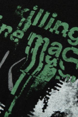 Concert Outfit Contrast Color Patchwork Print T-Shirt