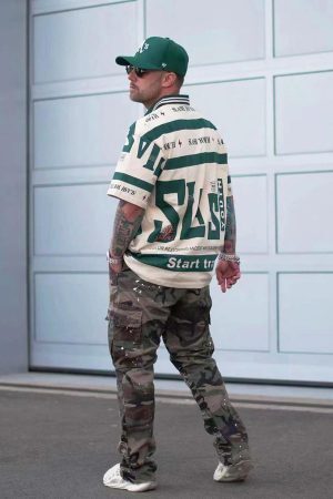 Concert Outfit Contrast Color Slash Polo Shirt