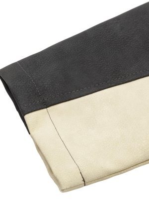 Concert Outfit Contrast Color Suede PU Leather Jacket