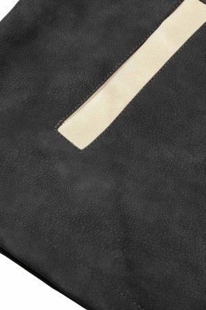 Concert Outfit Contrast Color Suede PU Leather Jacket