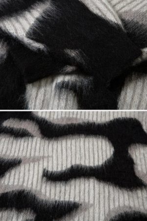 Concert Outfit Contrast Mohair Sweater