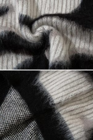 Concert Outfit Contrast Mohair Sweater