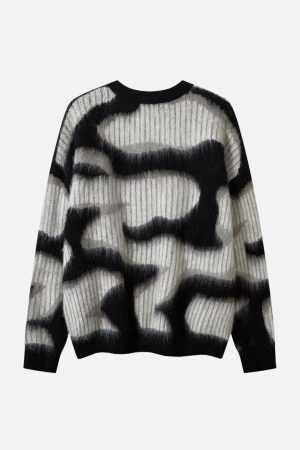 Concert Outfit Contrast Mohair Sweater