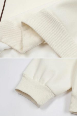 Concert Outfit Contrast Paneled Embroidery Sweatshirt