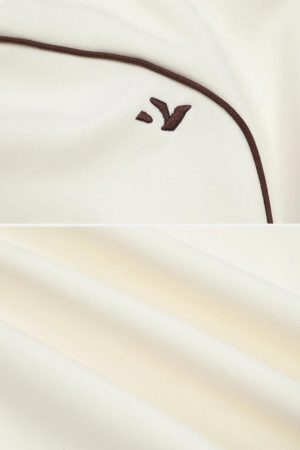 Concert Outfit Contrast Paneled Embroidery Sweatshirt