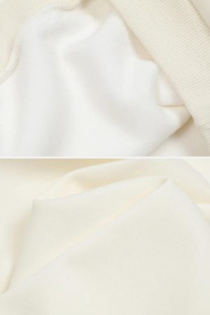 Concert Outfit Contrast Paneled Embroidery Sweatshirt