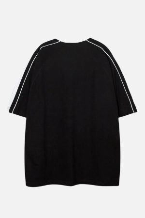 Concert Outfit Contrast Paneled Raglan Sleeve Tee