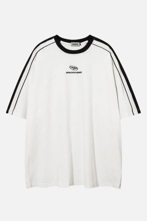 Concert Outfit Contrast Paneled Raglan Sleeve Tee