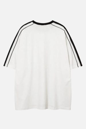 Concert Outfit Contrast Paneled Raglan Sleeve Tee