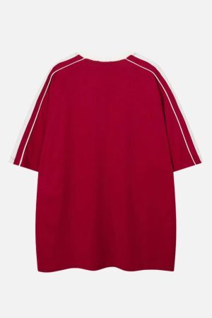 Concert Outfit Contrast Paneled Raglan Sleeve Tee