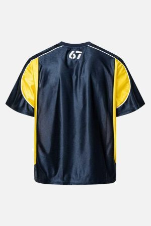 Concert Outfit Contrast Stitching Letter Jersey T-Shirt