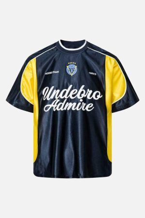 Concert Outfit Contrast Stitching Letter Jersey T-Shirt