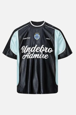 Concert Outfit Contrast Stitching Letter Jersey T-Shirt