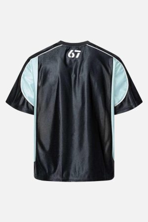 Concert Outfit Contrast Stitching Letter Jersey T-Shirt