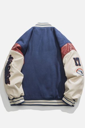Concert Outfit Contrast Stitching Thicken Varsity Jacket
