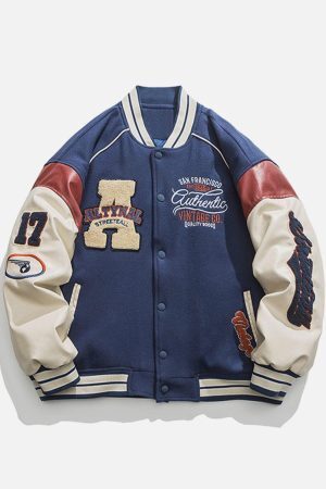 Concert Outfit Contrast Stitching Thicken Varsity Jacket